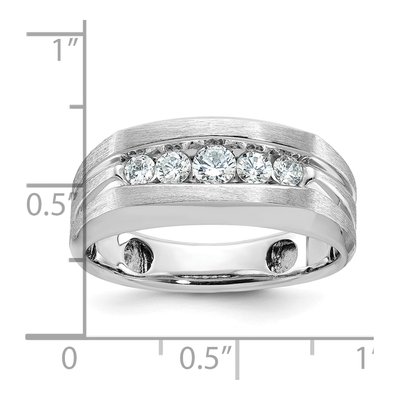 Men's 14K White Gold 5-Stone Diamond Ring Mounting – view 3