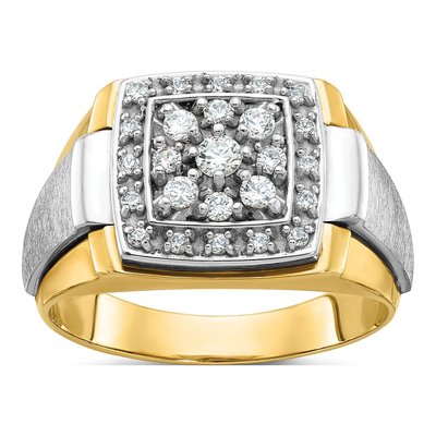 Men's 10K Two-Tone Gold Diamond Ring Mounting