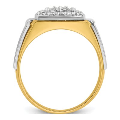 Men's 14K Two-Tone Gold Square Cluster Ring Mounting – view 2