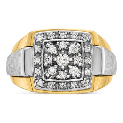 Men's 14K Two-Tone Gold Square Cluster Ring Mounting – view 6