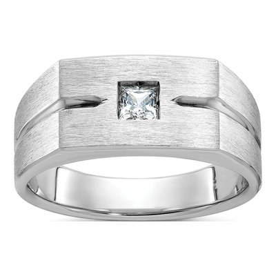 Men's 14K White Gold Diamond Ring Mounting