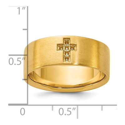 Men's 10K Yellow Gold Diamond Cross Ring Mounting – view 3