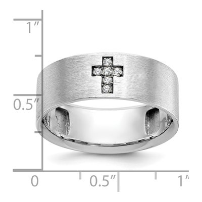Men's 14K White Gold Diamond Cross Ring Mounting – view 3