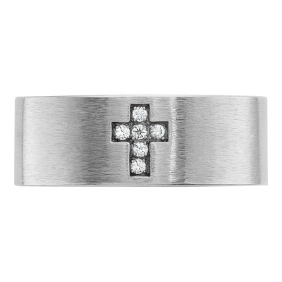 Men's 14K White Gold Diamond Cross Ring Mounting – view 6
