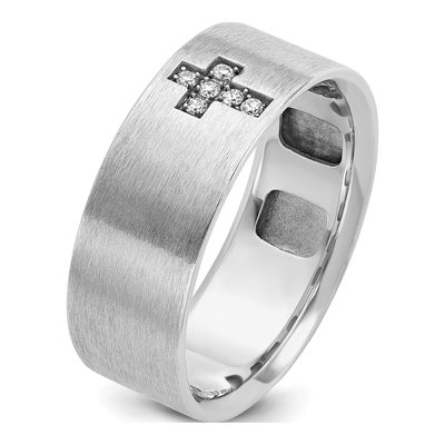 Men's 14K White Gold Diamond Cross Ring Mounting – view 8