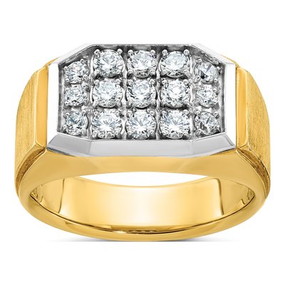 Men's 10K Yellow Gold Diamond Cluster Ring Mounting
