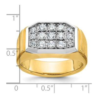 Men's 14K Yellow Gold Diamond Cluster Ring Mounting – view 3