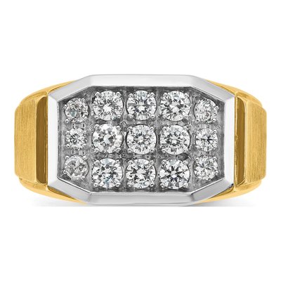 Men's 14K Yellow Gold Diamond Cluster Ring Mounting – view 6