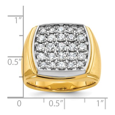 Men's 10K Two-Tone Gold Cluster Ring Mounting – view 3