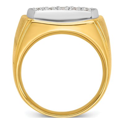 Men's 10K Two-Tone Gold 1 5/8 ct tw Diamond Cluster Ring – view 2