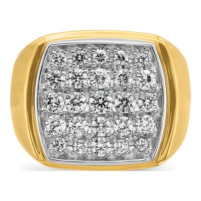 Men's 10K Two-Tone Gold 1 5/8 ct tw Diamond Cluster Ring – view 6