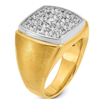 Men's 10K Two-Tone Gold 1 5/8 ct tw Diamond Cluster Ring – view 8