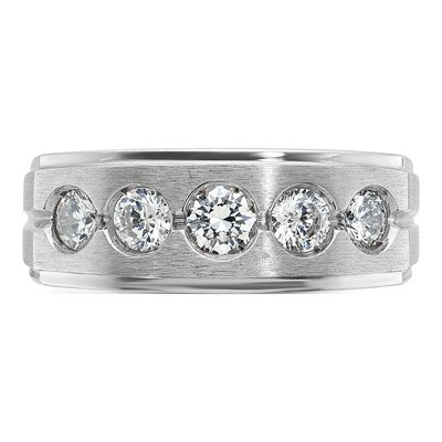 Men's 14K White Gold Diamond Ring Mounting – view 6