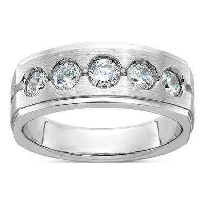 Men's 14K White Gold Diamond Ring Mounting
