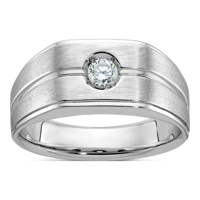 Men's 14K White Gold Diamond Ring Mounting