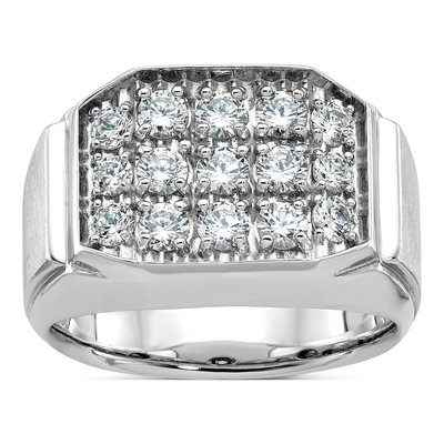 Men's 14K White Gold Diamond Ring Mounting