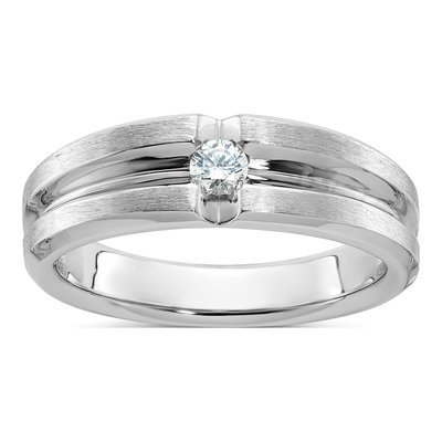 Men's 14K White Gold Diamond Ring Mounting