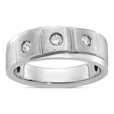 Men's 14K White Gold Diamond Ring Mounting