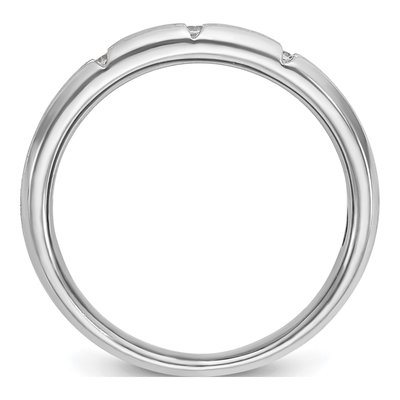 Men's 14K White Gold 3-Stone Diamond Ring Mounting – view 2