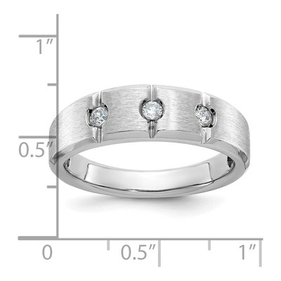 Men's 14K White Gold 3-Stone Diamond Ring Mounting – view 3