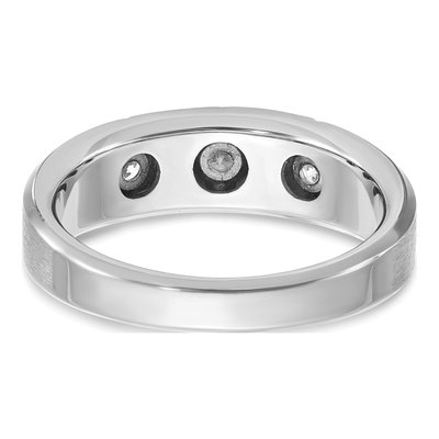 Men's 14K White Gold 3-Stone Diamond Ring Mounting – view 7