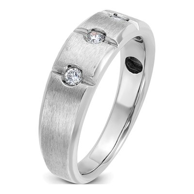 Men's 14K White Gold 3-Stone Diamond Ring Mounting – view 8