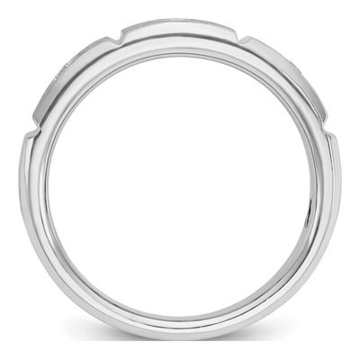 Men's 14K White Gold 3-Stone Diamond Ring Mounting – view 2