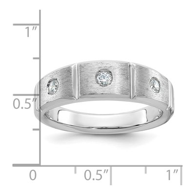 Men's 14K White Gold 3-Stone Diamond Ring Mounting – view 3