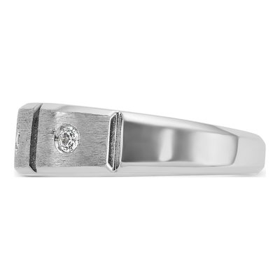 Men's 14K White Gold 3-Stone Diamond Ring Mounting – view 5