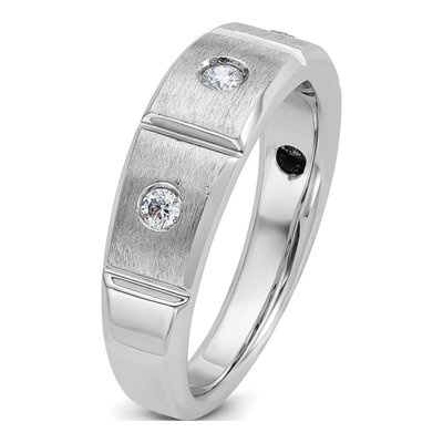 Men's 14K White Gold 3-Stone Diamond Ring Mounting – view 8