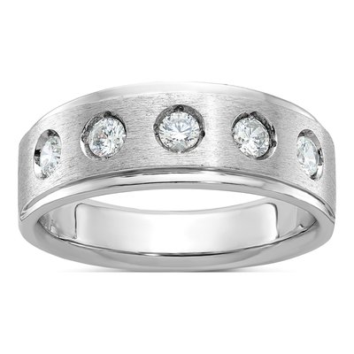 Men's 14K White Gold Diamond Ring Mounting