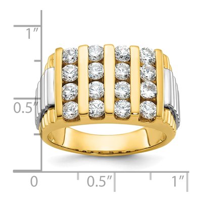 Men's 14K Two-Tone Gold Diamond 4-Row Ring Mounting – view 4