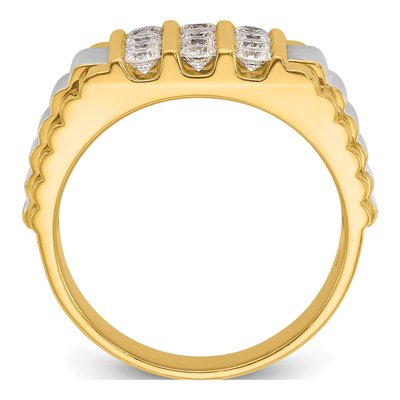 Men's 14K Two-Tone Gold Textured Cluster Ring Mounting – view 2