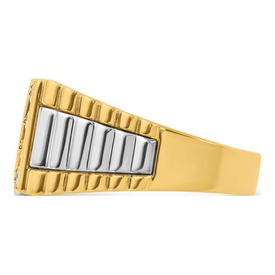 Men's 14K Two-Tone Gold Textured Cluster Ring Mounting – view 5