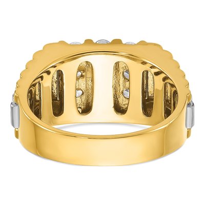 Men's 14K Two-Tone Gold Textured Cluster Ring Mounting – view 7