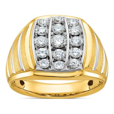 IBGoodman 14K Two-Tone Men's Diamond Ring, Size 10