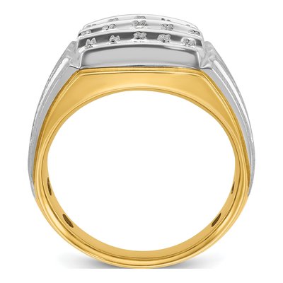 Men's 14K Two-Tone Gold 3-Row Diamond Ring Mounting – view 3