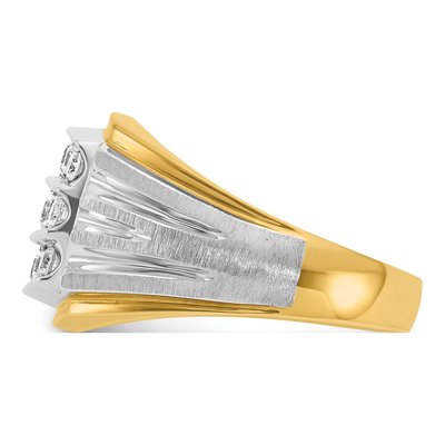 Men's 14K Two-Tone Gold 3-Row Diamond Ring Mounting – view 6