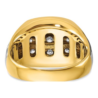 Men's 14K Two-Tone Gold 3-Row Diamond Ring Mounting – view 8