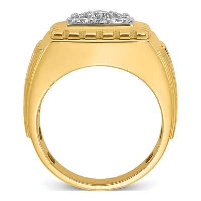 Men's 14K Two-Tone Gold Diamond Cluster Ring Mounting – view 2