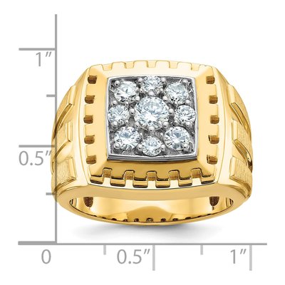 Men's 14K Two-Tone Gold Diamond Cluster Ring Mounting – view 3