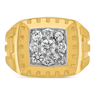 Men's 14K Two-Tone Gold Diamond Cluster Ring Mounting – view 6