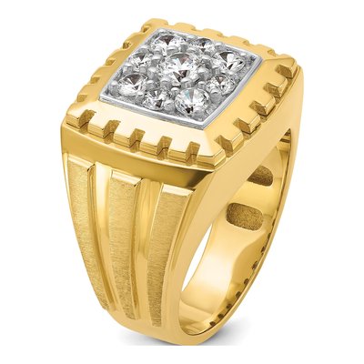 Men's 14K Two-Tone Gold Diamond Cluster Ring Mounting – view 8