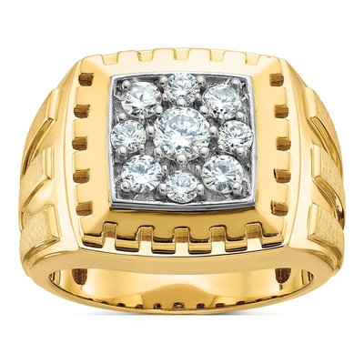 Men's 14K Two-Tone Gold Diamond Cluster Ring Mounting
