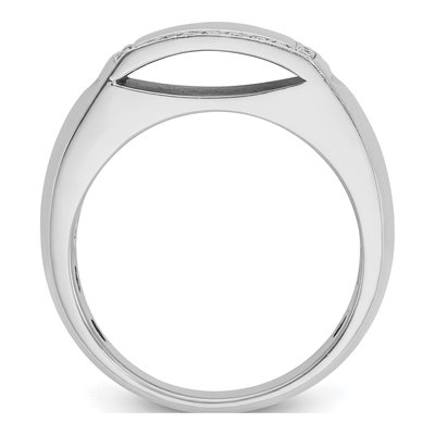 Men's 14K White Gold Diamond Signet Ring Mounting – view 2