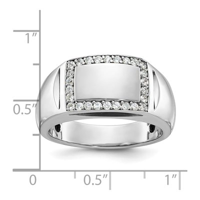 Men's 14K White Gold Diamond Signet Ring Mounting – view 3