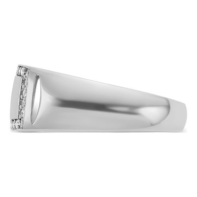 Men's 14K White Gold Diamond Signet Ring Mounting – view 5