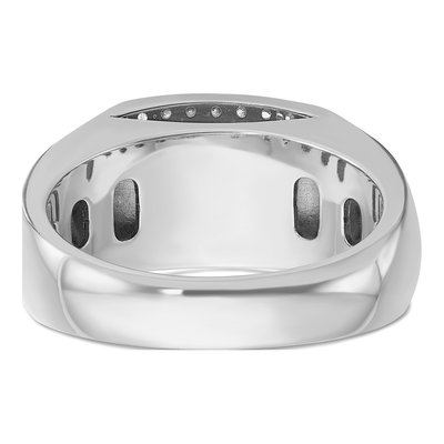 Men's 14K White Gold Diamond Signet Ring Mounting – view 7