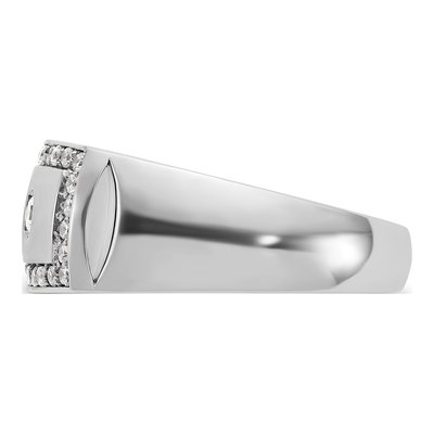 Men's 14K White Gold Diamond Rectangle Ring Mounting – view 3