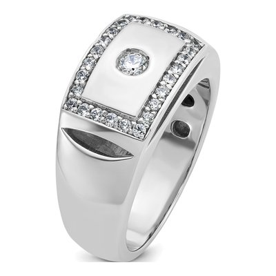 Men's 14K White Gold Diamond Rectangle Ring Mounting – view 6